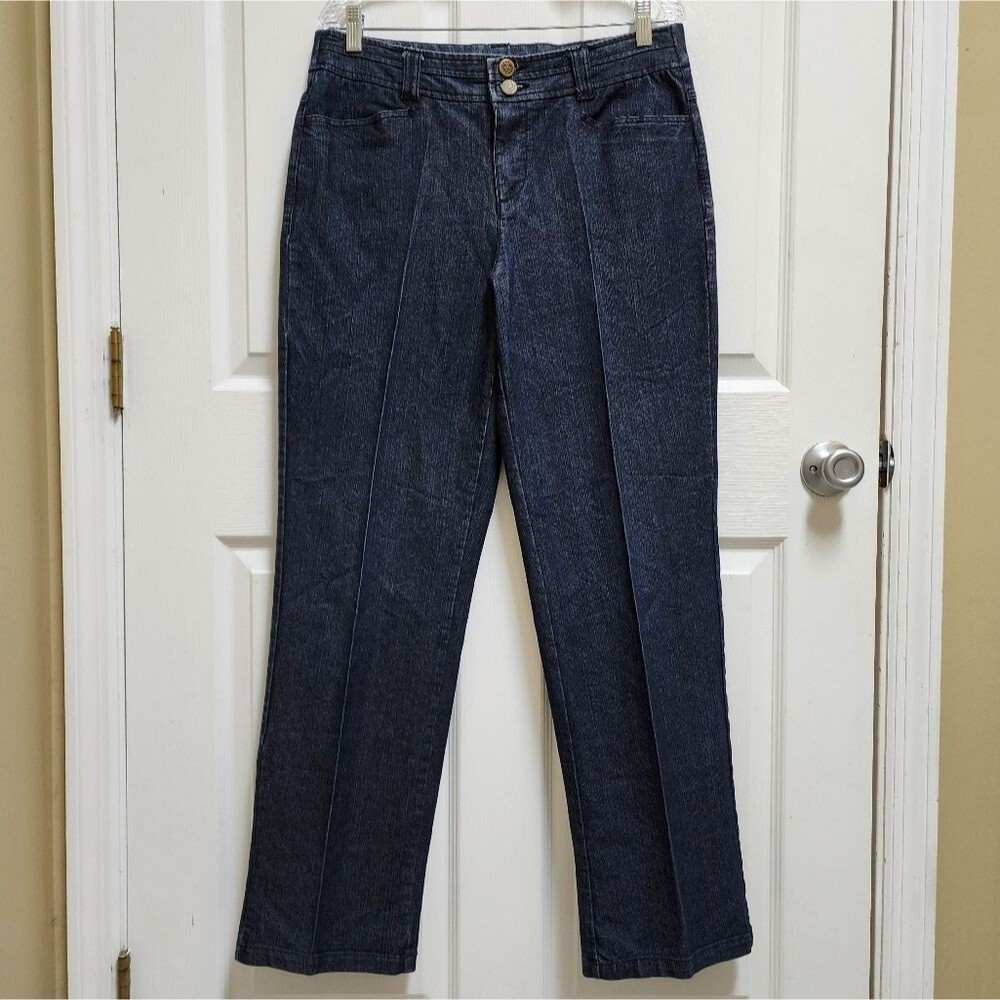 Passports Jeans Womens 8 Blue Denim Stretch Straight Hi Rise Mom Casual Comfort
